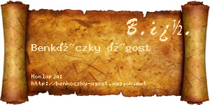 Benkóczky Ágost névjegykártya